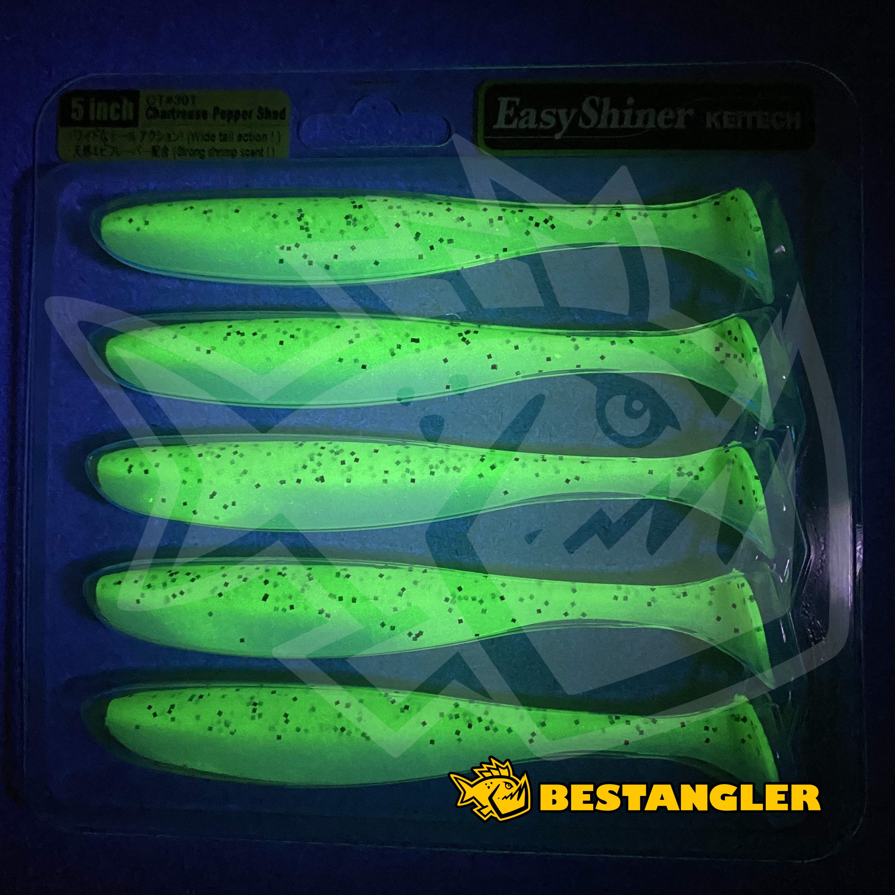 Keitech Easy Shiner 5 Chartreuse Pepper Shad BESTANGLER Cz