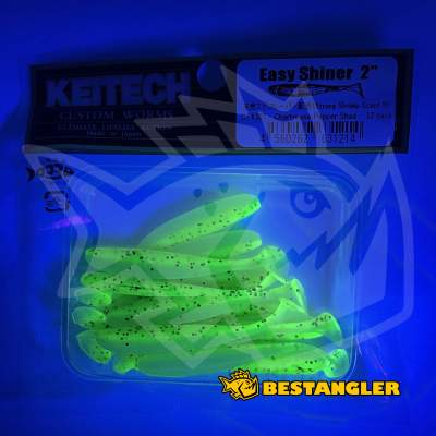 Keitech Easy Shiner 2" Chartreuse Pepper Shad - CT#30 - UV