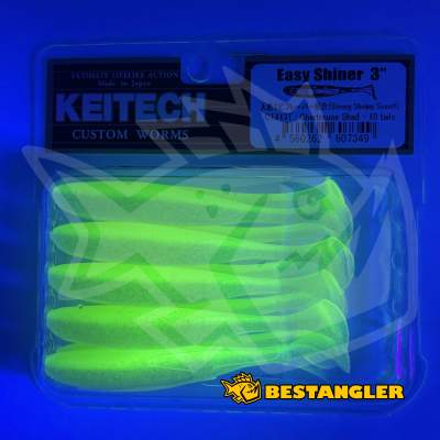 Keitech Easy Shiner 3" Chartreuse Shad - CT#13 - UV