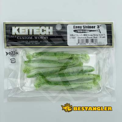 Keitech Easy Shiner 3" Chartreuse Pepper Shad - CT#30